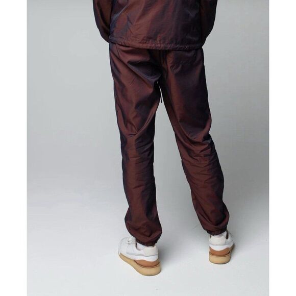 Talentless Men’s Reflective Track Pants Nylon Brown MERLOT Small - Picture 3 of 7